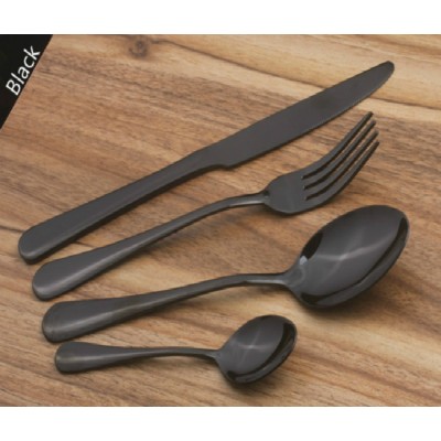 High quality black cutlery 4pcs flatware set hotel/restaurant flatware cutlery gift box