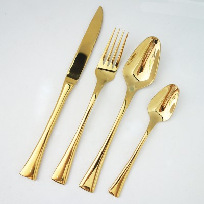 High-grade stainless steel gold plated cutlery sets hotel cutlery gold flatware set