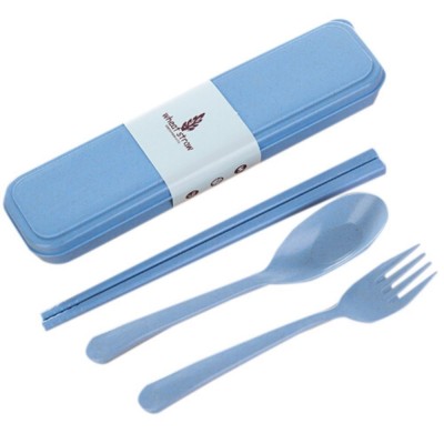 3PCS Portable Pocket Chopsticks Spoon Fork Diner Set Creative Students Outdoor Travel Camping Tableware