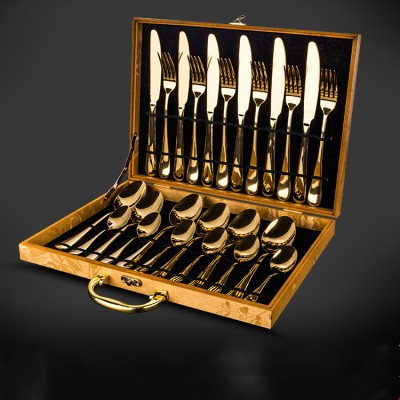 China high quality tableware 24 pieces flatware set hotel&restaurant flatware cutlery set stainless steel cutlery gift box