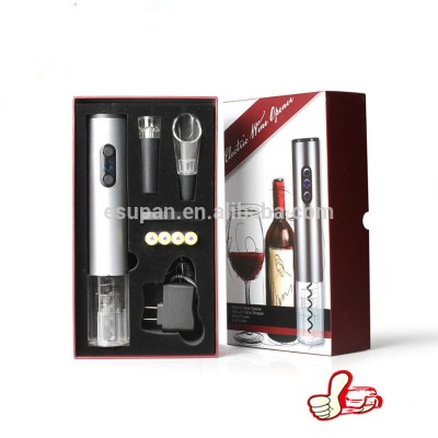 Custom  Amazon hot sell Stainless Steel cork screw electric wine bottle opener corkscrew gift set